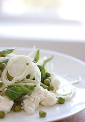 Shaved fennel salad with ricotta & peas