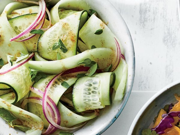 Shaved honeydew-and-cucumber salad