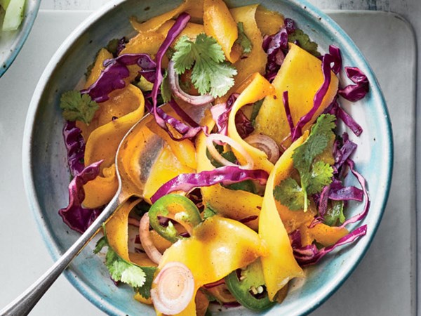 Shaved mango-and-cabbage salad