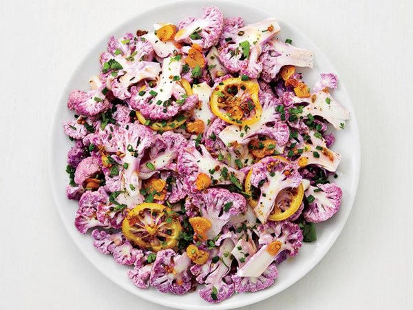 Shaved purple cauliflower salad 