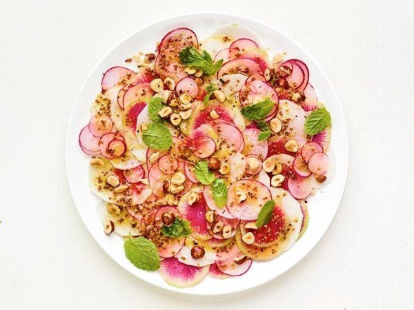 Shaved radish and turnip salad 