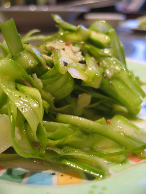 Shaved raw asparagus salad with Parmesan and lemon dressing