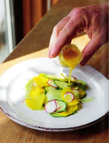 Shaved summer veg