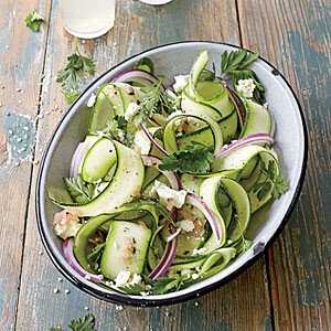 Shaved zucchini and parsley salad