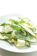 Shaved zucchini (courgette) & mint salad
