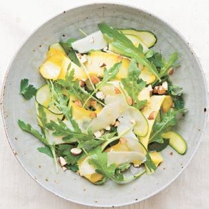 Shaved zucchini salad with almonds and Asiago