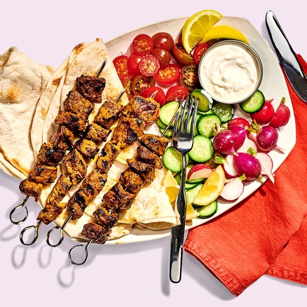 Shawarma-ish short rib kebabs