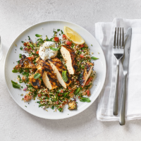 Shawarma spiced chicken with tabbouleh
