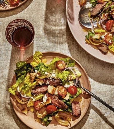 Shawarma-spiced skirt steak salad