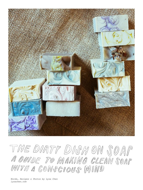 Shea butter soap [with] foraged flowers