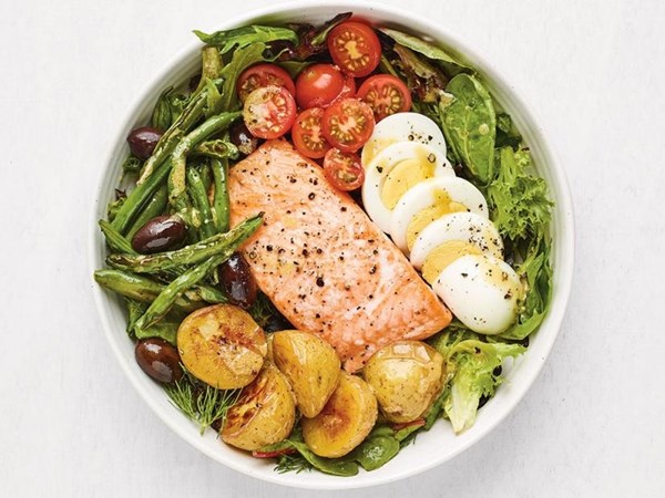Sheet pan Arctic char Niçoise salad