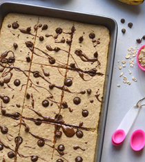 Sheet pan banana-chocolate chip pancakes