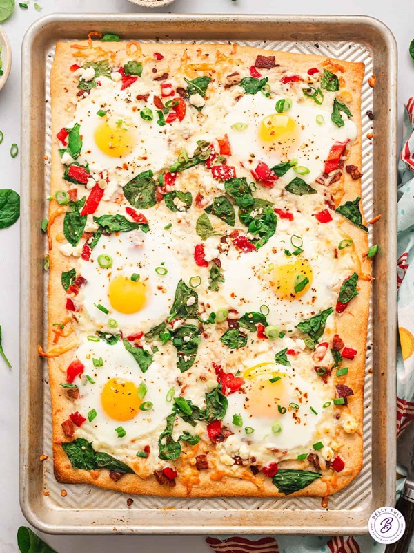 Sheet pan breakfast pizza