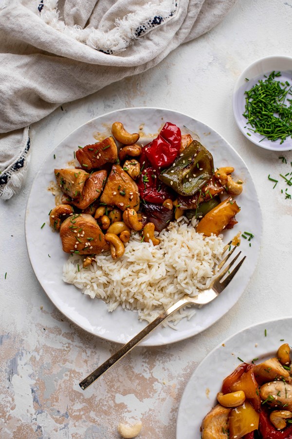 Sheet-pan cashew chicken