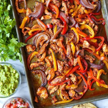 Sheet pan chicken fajitas