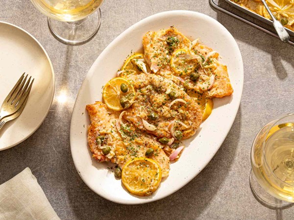 Sheet-pan chicken piccata