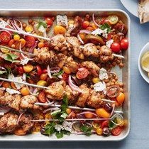 Sheet-pan chicken souvlaki