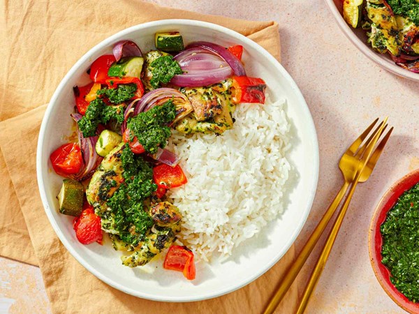 Sheet-pan chimichurri chicken 