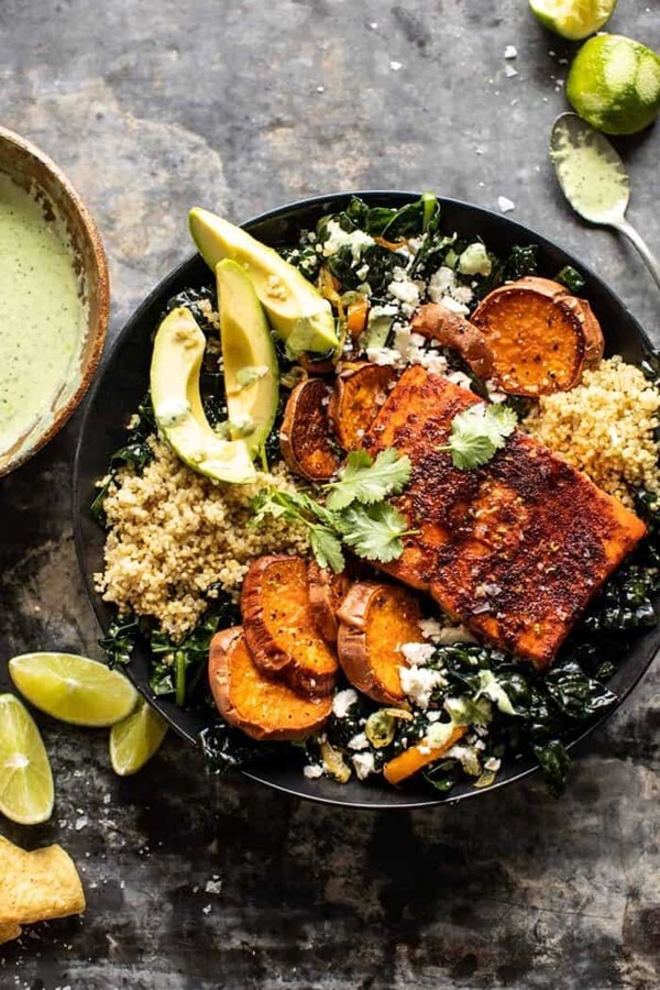 Sheet pan chipotle salmon with cilantro lime special sauce