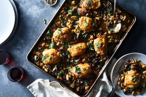 Sheet pan coq au vin