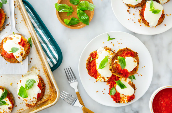 Sheet pan eggplant Parmesan