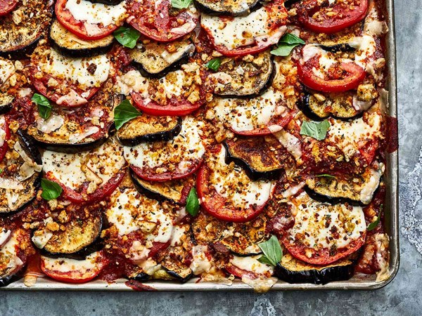 Sheet pan eggplant Parmesan