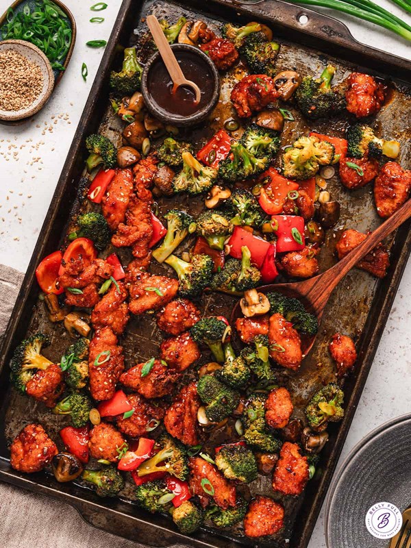 Sheet pan General Tso’s chicken