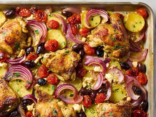 Sheet pan Greek chicken 