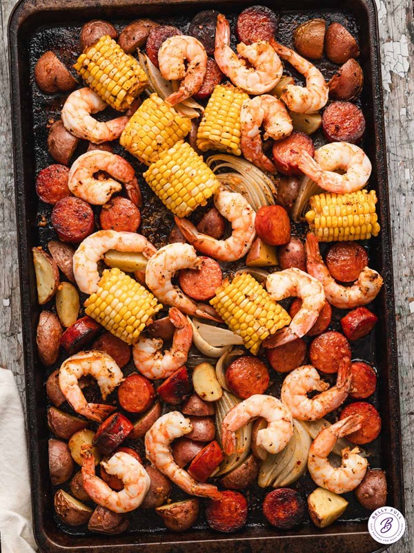 Sheet pan Low Country shrimp boil