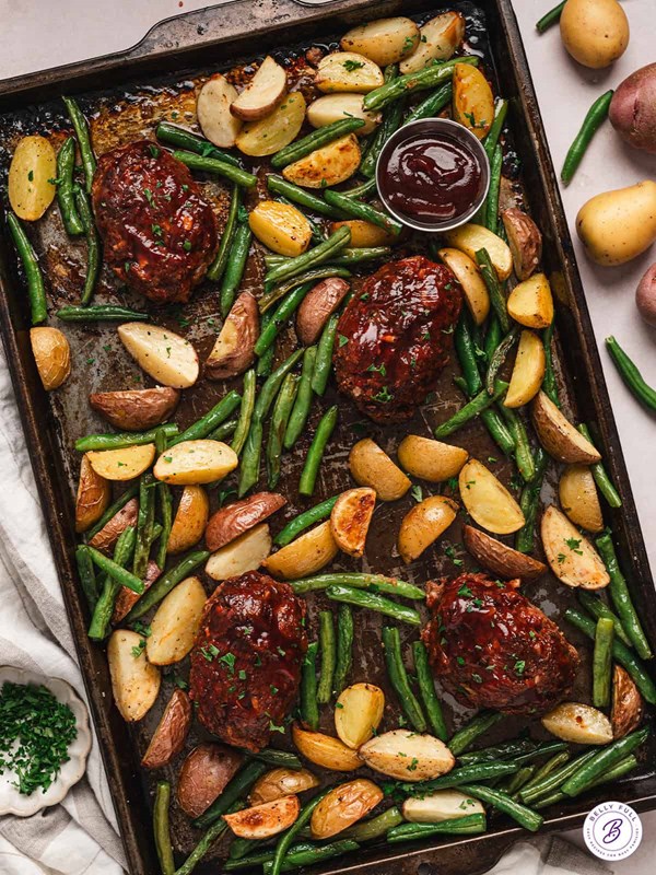 Sheet pan mini meatloaves