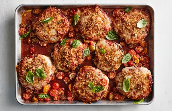 Sheet-pan mushroom Parmigiana [Hetty Lui McKinnon]