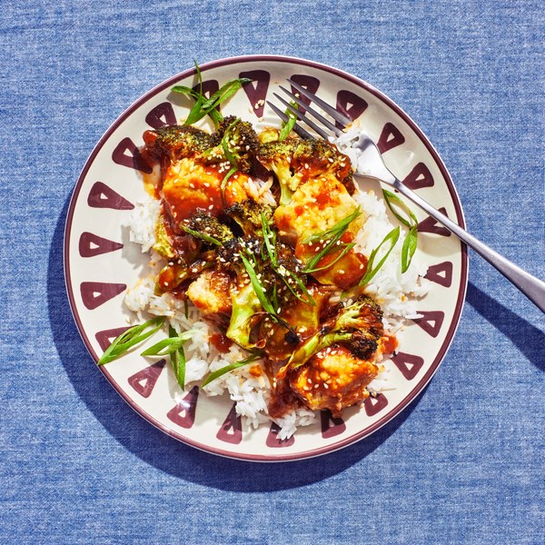 Sheet-pan orange tofu and broccoli