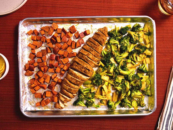 Sheet-pan pork tenderloin dinner