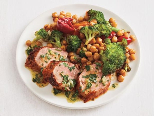 Sheet pan pork with broccoli