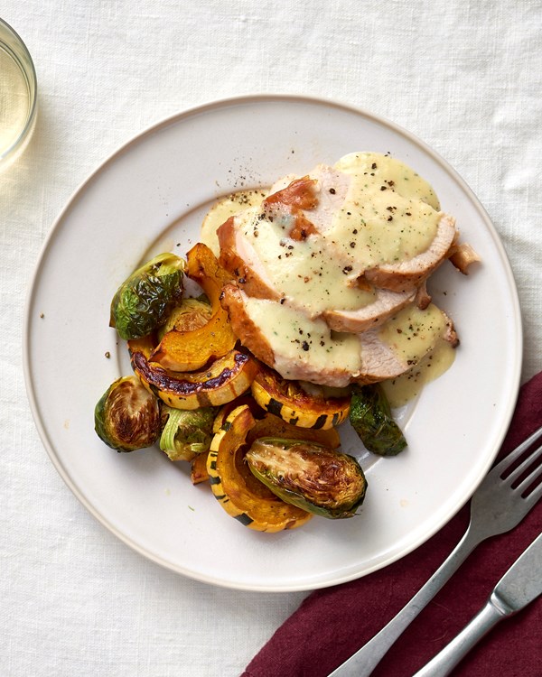 Sheet pan roasted garlic turkey breast