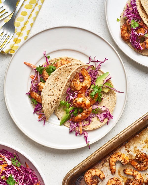 Sheet pan shrimp tacos