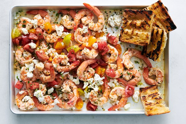 Sheet-pan shrimp with tomatoes, feta and oregano [Mark Bittman]