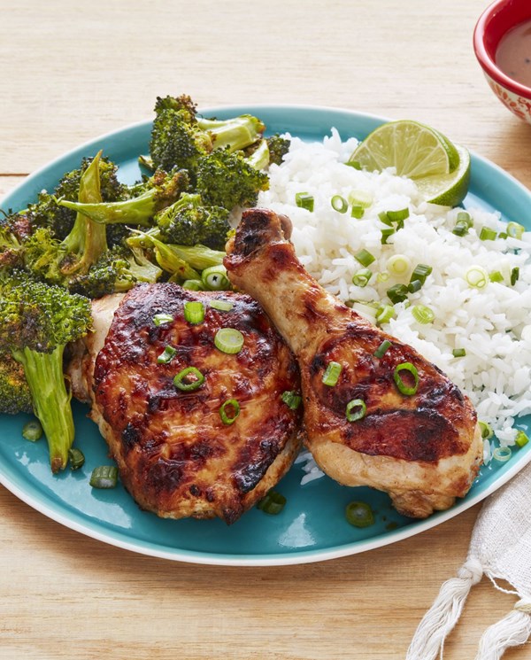 Sheet-pan spicy peanut chicken and broccoli