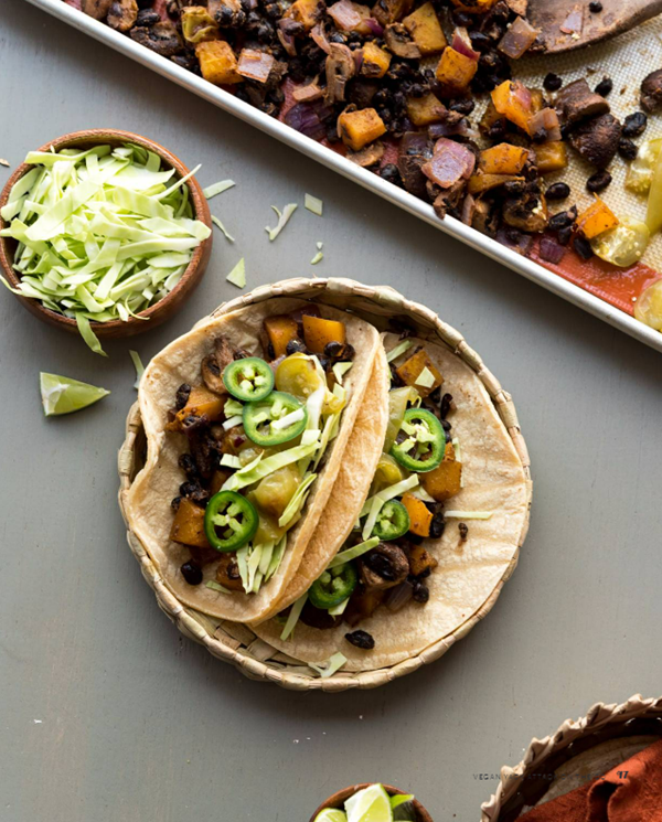 Sheet pan squash tacos