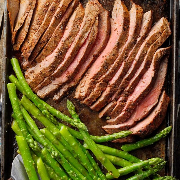 Sheet-pan steak dinner