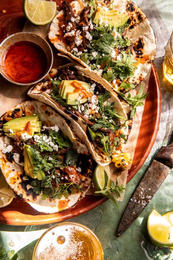 Sheet pan street style steak tacos