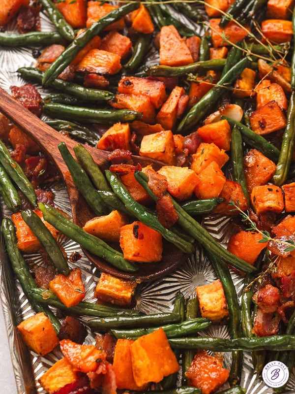 Sheet pan sweet potato supper