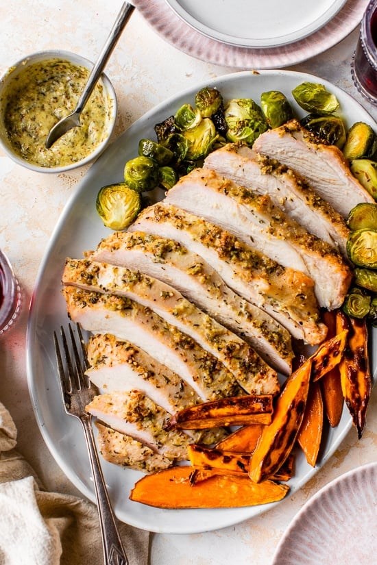 Sheet pan Thanksgiving dinner for four