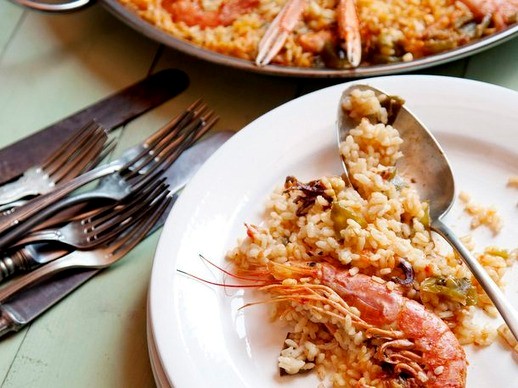 Shellfish paella (Paella de marisco) from 'Spain' (Cook the Book)
