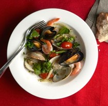 Shellfish with fennel, escarole, and kale