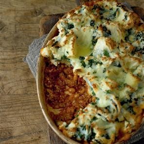 Shepherd's pie with garlicky kale mash