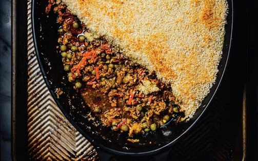 Shepherd's pie with kheema + chouriço