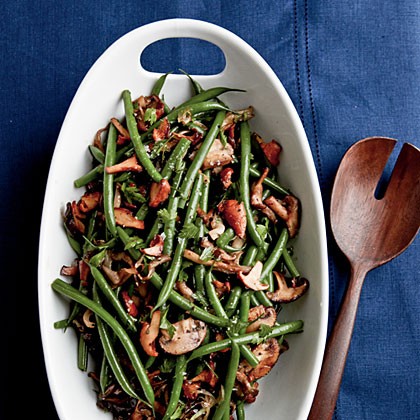Sherried green beans and mushrooms