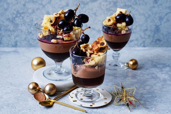 Sherry and chocolate trifles