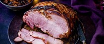 Sherry-and-quince-glazed ham with pineapple relish